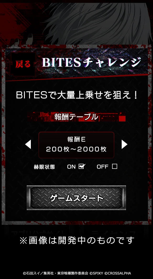 BITESチャレンジ 設定画面